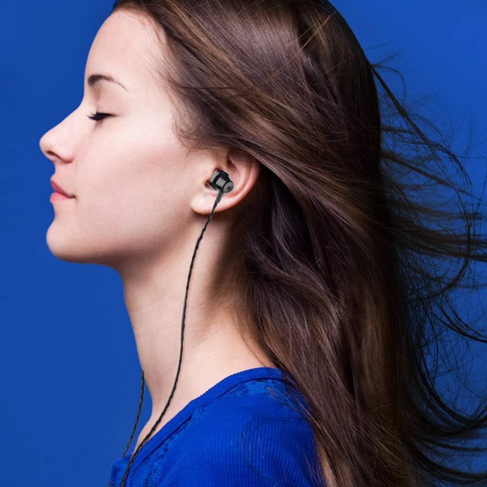 Paquete de 3 auriculares con control remoto y micrófono, auriculares findTop in ear de latón, aislamiento de ruido, sin enredos, para teléfonos