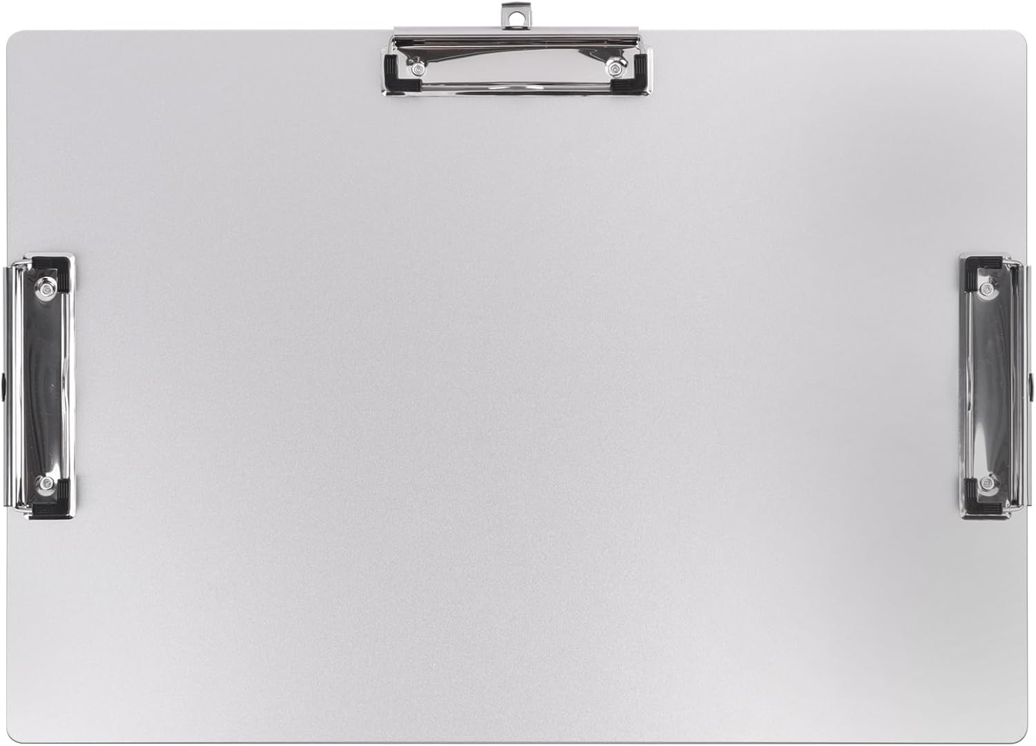 Portapapeles de paisaje de tres clips, tablero de clip de metal con soporte para bolígrafo, portapapeles de aluminio de 11 x 17 pulgadas, tablero de