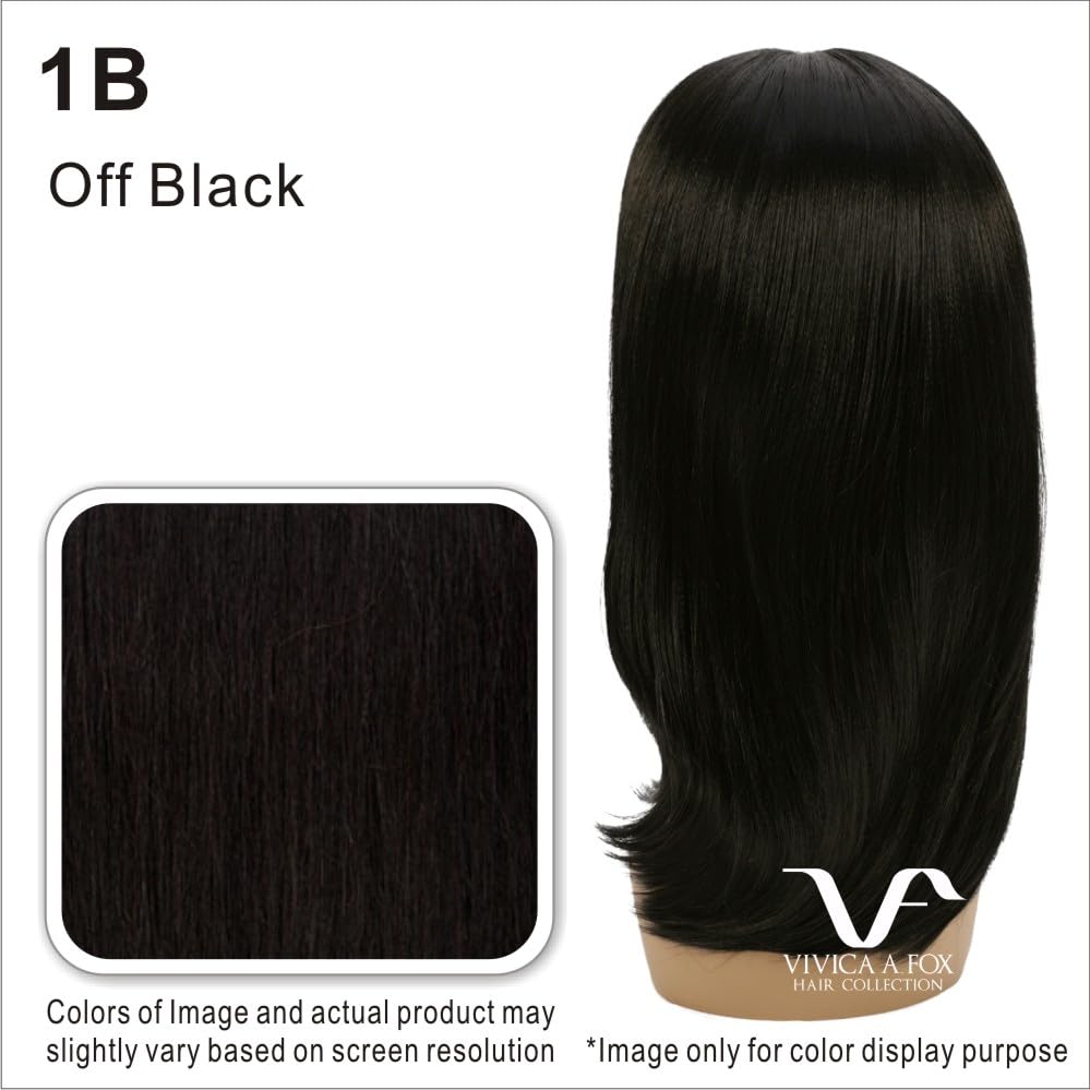 Vivica A. Fox WNB-3, mezcla de cabello humano, peluca de encaje frontal, color 1B, negro apagado