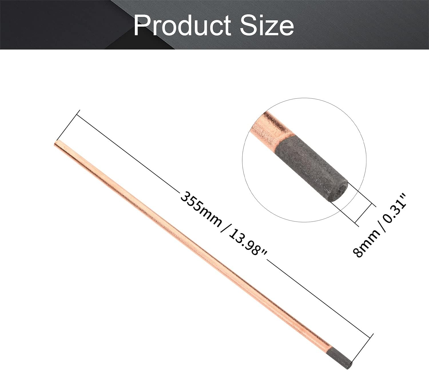 Utoolmart 3 piezas de cobre recubierto de carbono gouging carbono 0.315×13.976 in carbono gouging varas electrodos de cobre