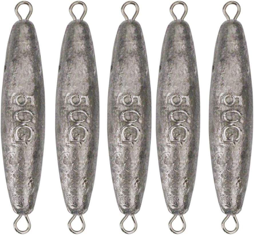 Kit de plomos de arrastre en línea, pesos de pesca de plomo de doble anillo, bala de plomoplomizo de oliva para pesca de agua salada y agua dulce