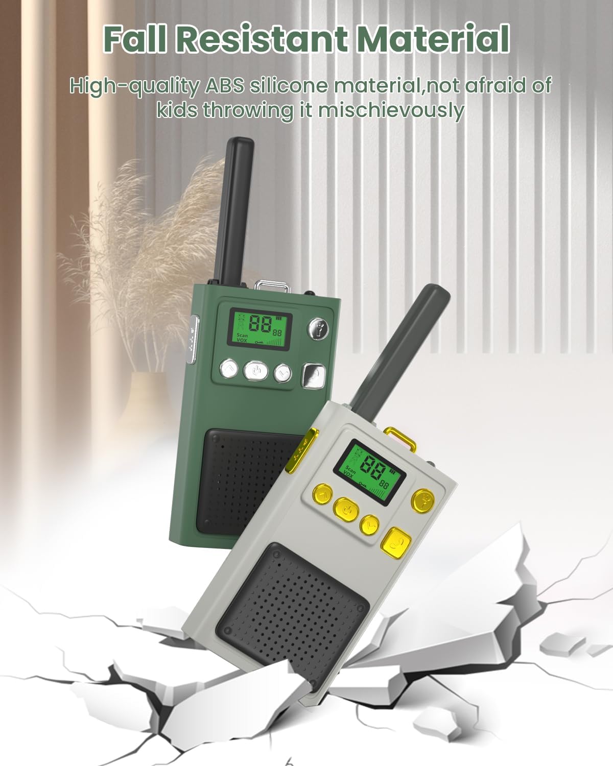 MOREXIMI Walkie Talkies para niños, paquete de 2 unidades, 22 canales de largo alcance, juguetes educativos al aire libre para niños de 3 a 12 años