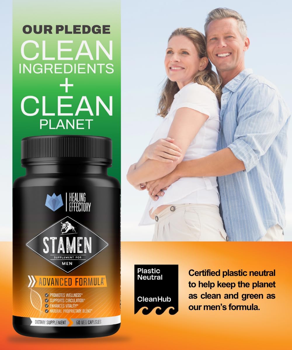Healing Effectory Suplemento masculino de estambre, suplemento de vitalidad masculina, apoyo de fertilidad, soporte de resistencia, motilidad,