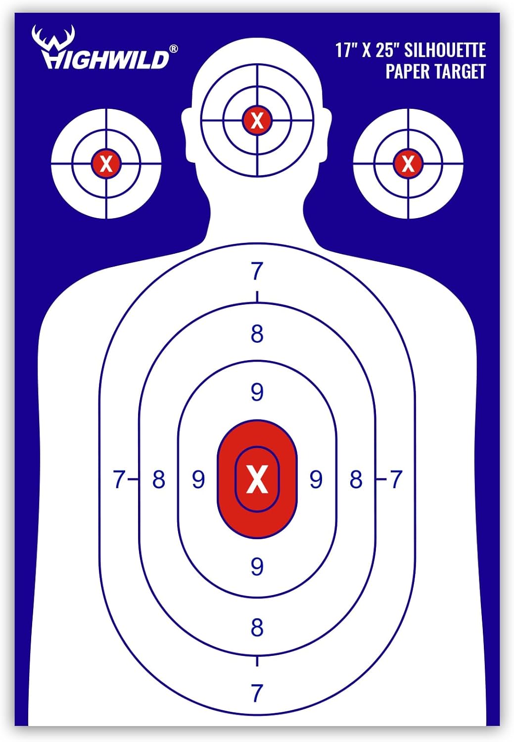 Highwild Papel de silueta para campo de tiro, 17 x 25 pulgadas, adecuado para pistolas, rifles, pistolas de aire, pistolas de aire comprimido