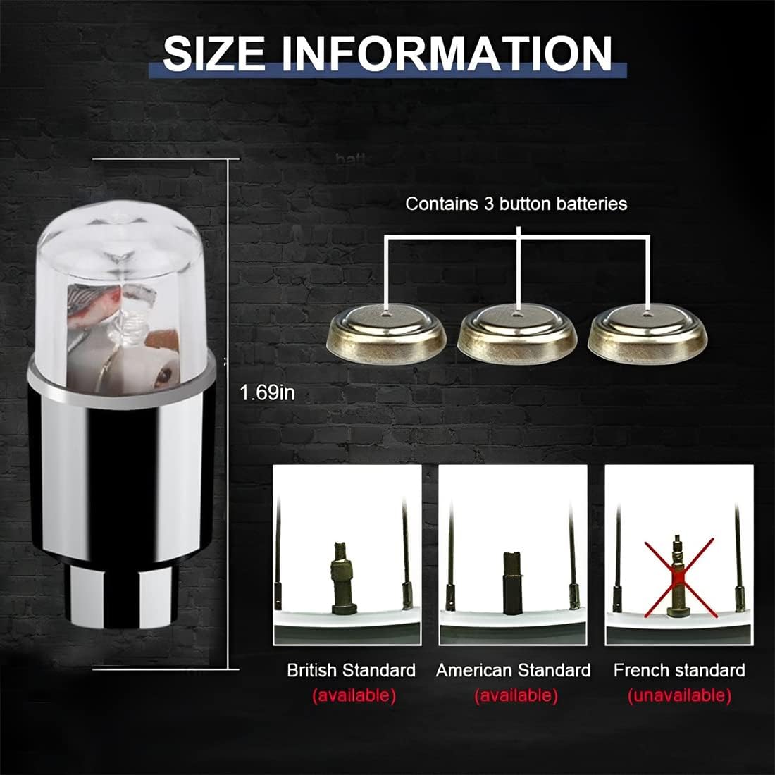 4 luces LED para cubierta de válvula de neumático, tapas de válvula de neumático que brillan en la oscuridad, luces de neón de rueda, accesorios