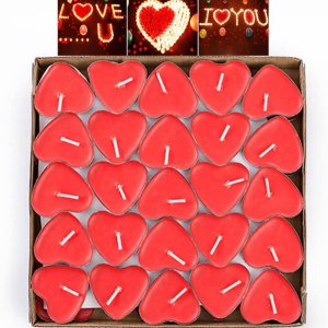 50 velas en forma de corazón, velas rojas sin humo para decoración de cumpleaños, propuestas, bodas, fiestas, día de San Valentín y velas de té de 50 velas en forma de corazón, velas rojas sin humo para decoración de cumpleaños, propuestas, bodas, fiestas, día de San Valentín y velas de té de
