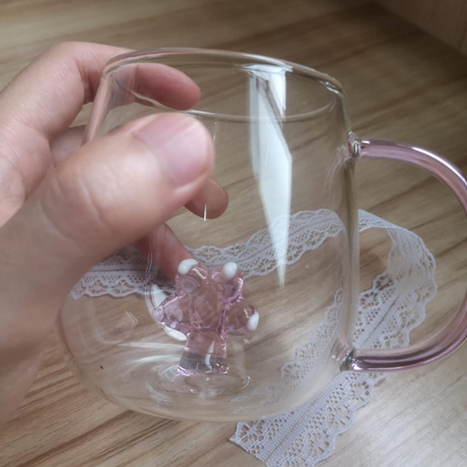 Vasos de vidrio, taza de vidrio transparente con patrón tridimensional, bebidas de bar, taza de café helado, vaso de jugo, transparente (taza para