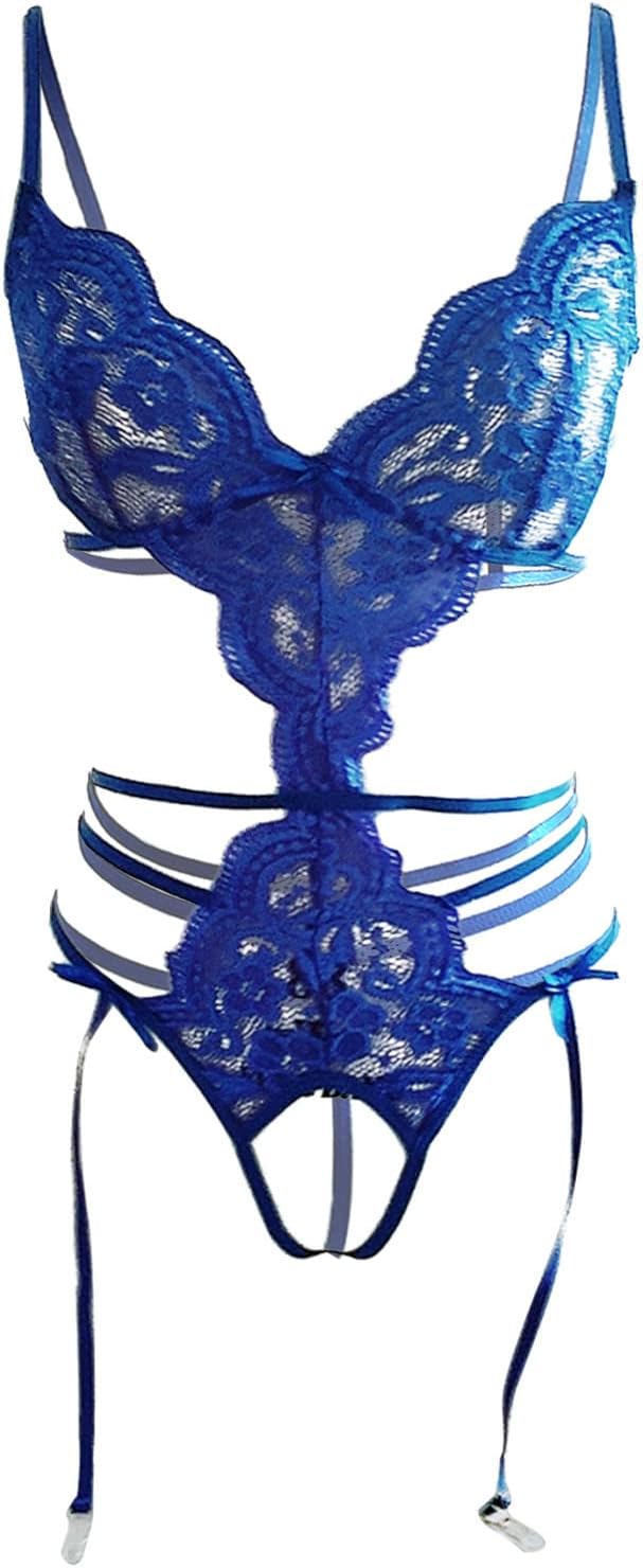 Lencería de una pieza para mujer, body sexy de encaje con escote en V profundo, ropa de dormir exótica zorra para sexo y juego travieso, L24