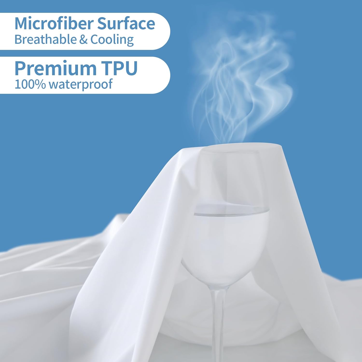 Protector de colchón con cremallera de alta calidad, 100% impermeable, funda de colchón de seis caras adecuada para cuatro estaciones, tamaño