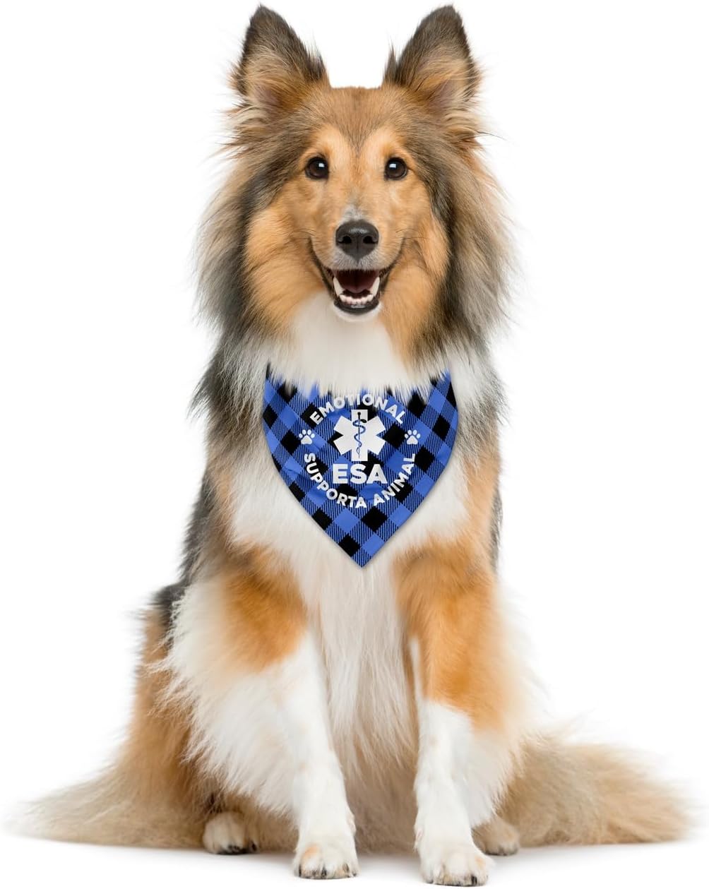 Bandana de apoyo emocional para perros, bandana para perro, bufanda a cuadros para mascotas, accesorios para bufanda para perros para mascotas,