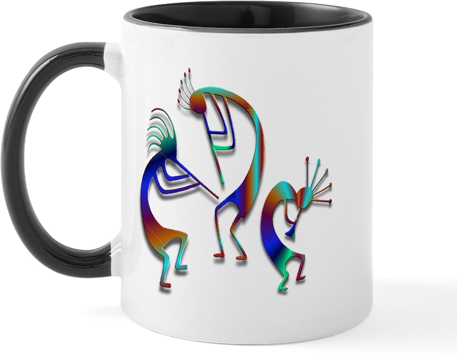 CafePress Three Kokopelli #109 – Taza de café de cerámica, taza de té, 11 onzas