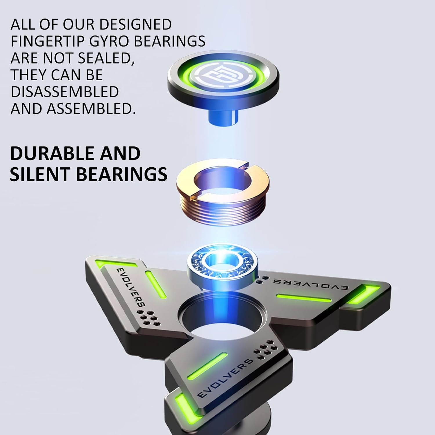 Fidget Spinners para adultos, juguetes antiestrés de metal fresco, juguetes para TDAH para la ansiedad, giros silenciosos de alta velocidad,