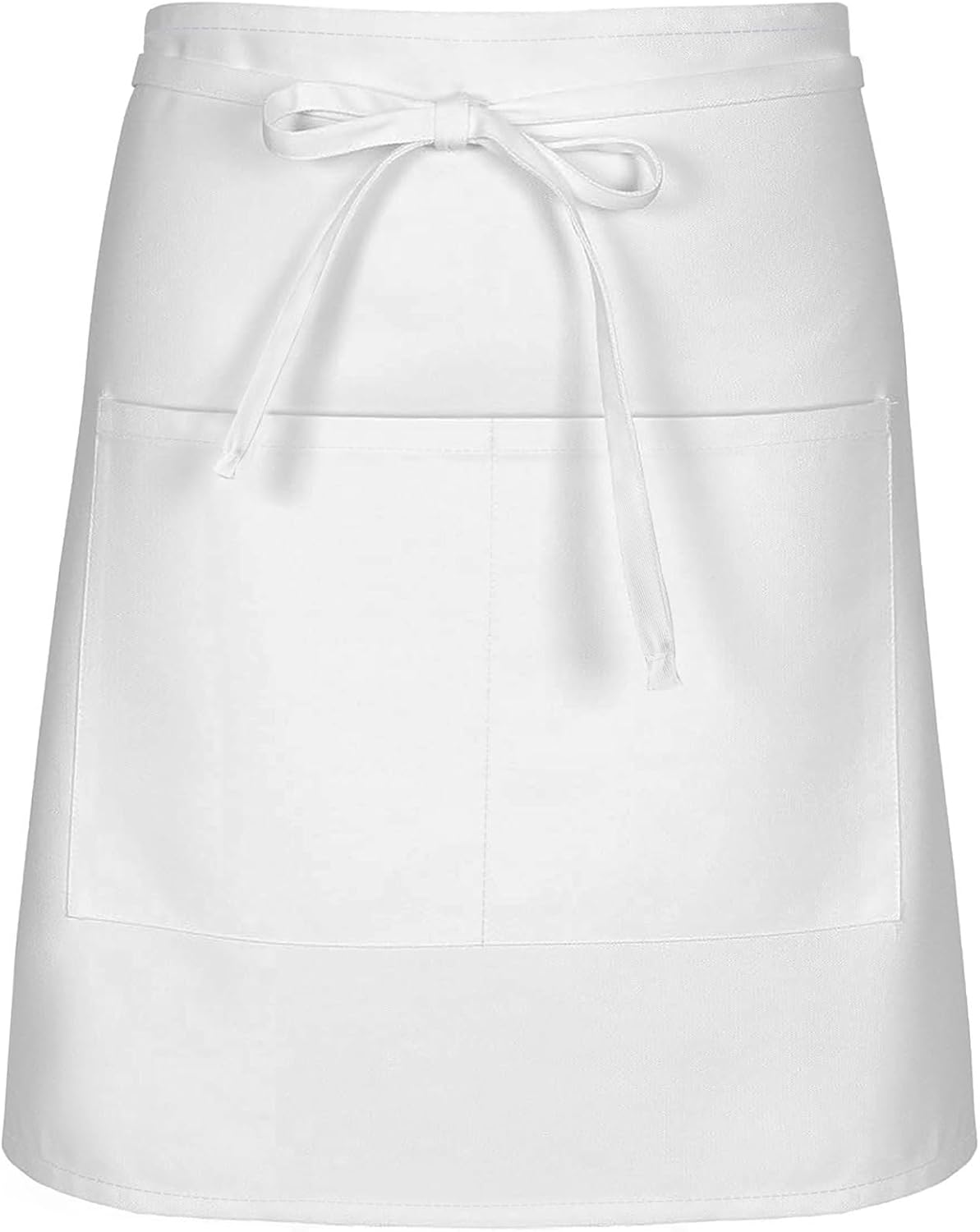 Sunrise Kitchen Supply Delantal blanco medio bistro, 19 pulgadas de largo por 27 pulgadas de ancho