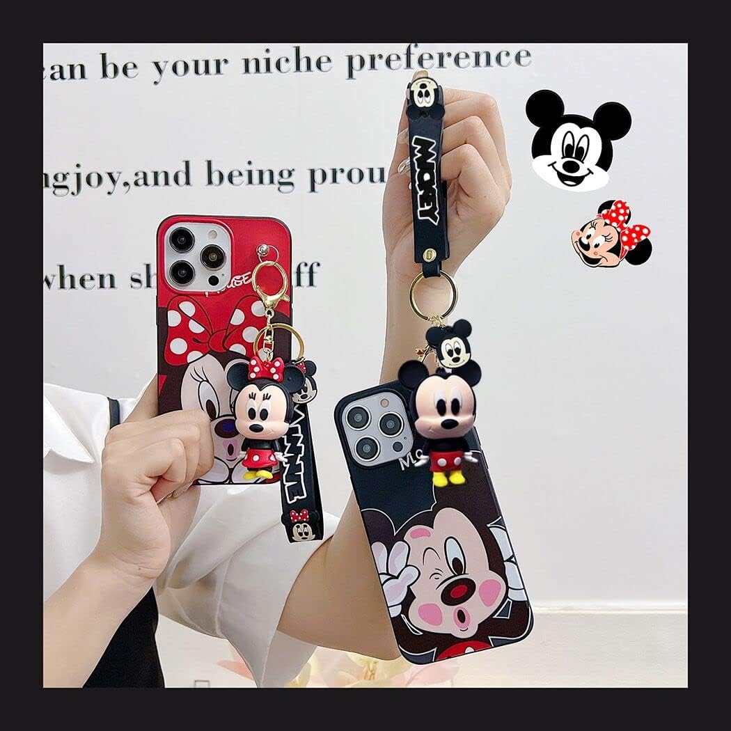 iFiLOVE Funda para Samsung Galaxy Note 20 Ultra Minnie Mouse con correa colgante de dije, para niñas, niños, mujeres, niños, linda pulsera de