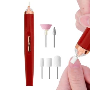 SCOOVY Lima de uñas eléctrica, taladro de uñas inalámbrico de 2 velocidades, taladro eléctrico profesional de manicura, 5 cabezales intercambiables, SCOOVY Lima de uñas eléctrica, taladro de uñas inalámbrico de 2 velocidades, taladro eléctrico profesional de manicura, 5 cabezales intercambiables,