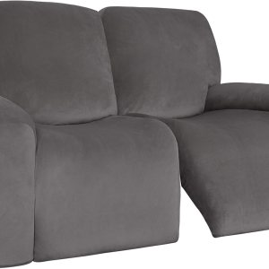 Easy-Going Funda de terciopelo para sofá biplaza reclinable, funda elástica para sofá reclinable de 2 cojines, suave y lavable, protector de muebles Easy-Going Funda de terciopelo para sofá biplaza reclinable, funda elástica para sofá reclinable de 2 cojines, suave y lavable, protector de muebles