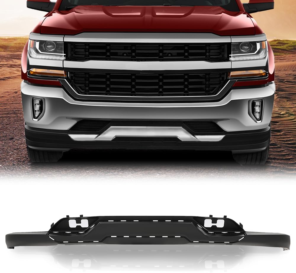 Cenefa inferior para parachoques delantero con agujeros de gancho de remolque compatible con Chevy Silverado 1500 2016-2018Silverado 1500 LD 2019,