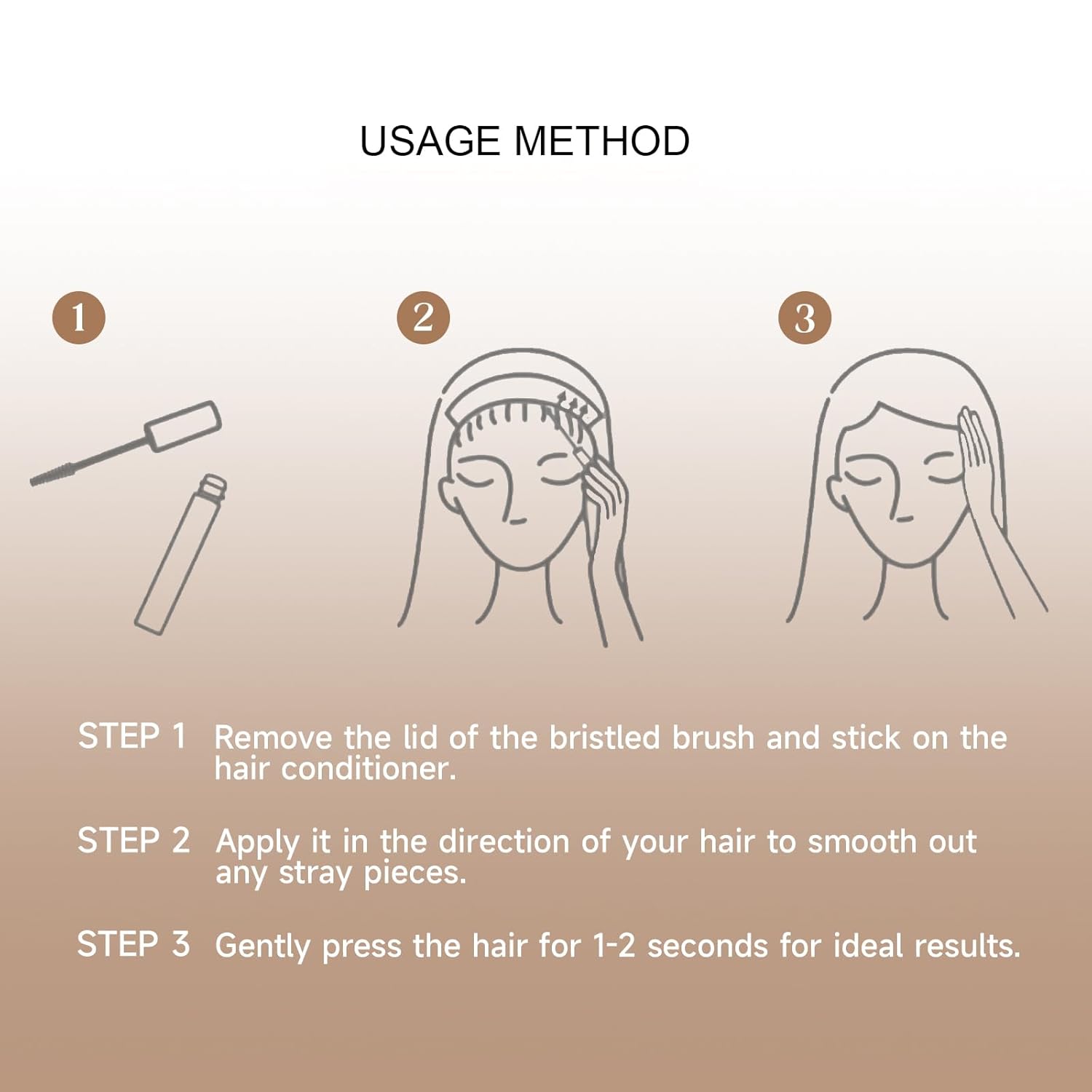 BEUKING Broken Small Hair Finish Stick Hair Smoothing Cream Loose Hair Styling Quick Styling Non-Sticky Bangs Styling Gel para control del