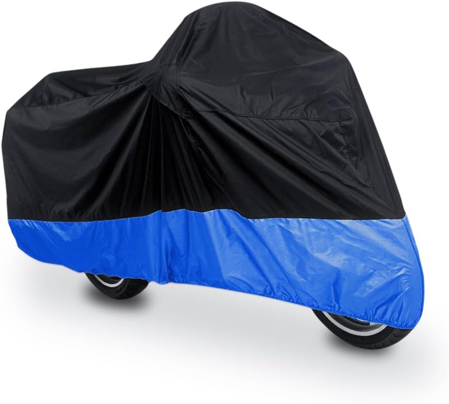 uxcell XXL 190T Protector de polvo de lluvia negro+azul Scooter motocicleta cubierta 104″ para Yamaha