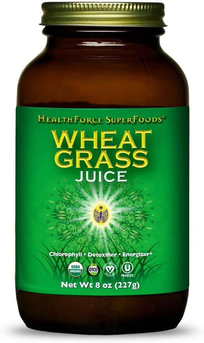 HEALTHFORCE SUPERFOODS Polvo de jugo de hierba de trigo – 8 oz en polvo