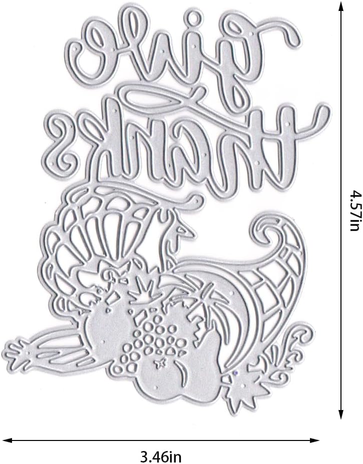 Troqueles de corte de metal de Acción de Gracias para hacer tarjetas, otoño, dar gracias, palabras, frutas, fondo, plantilla, herramienta para