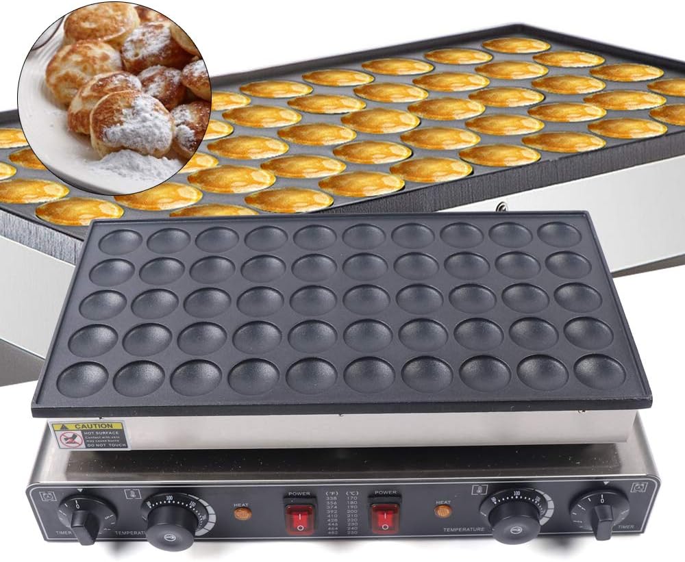 1.7KW 110V Máquina comercial para hacer panqueques 50 agujeros eléctrico mini holandés panadero antiadherente waffles panadero para el hogar cocina