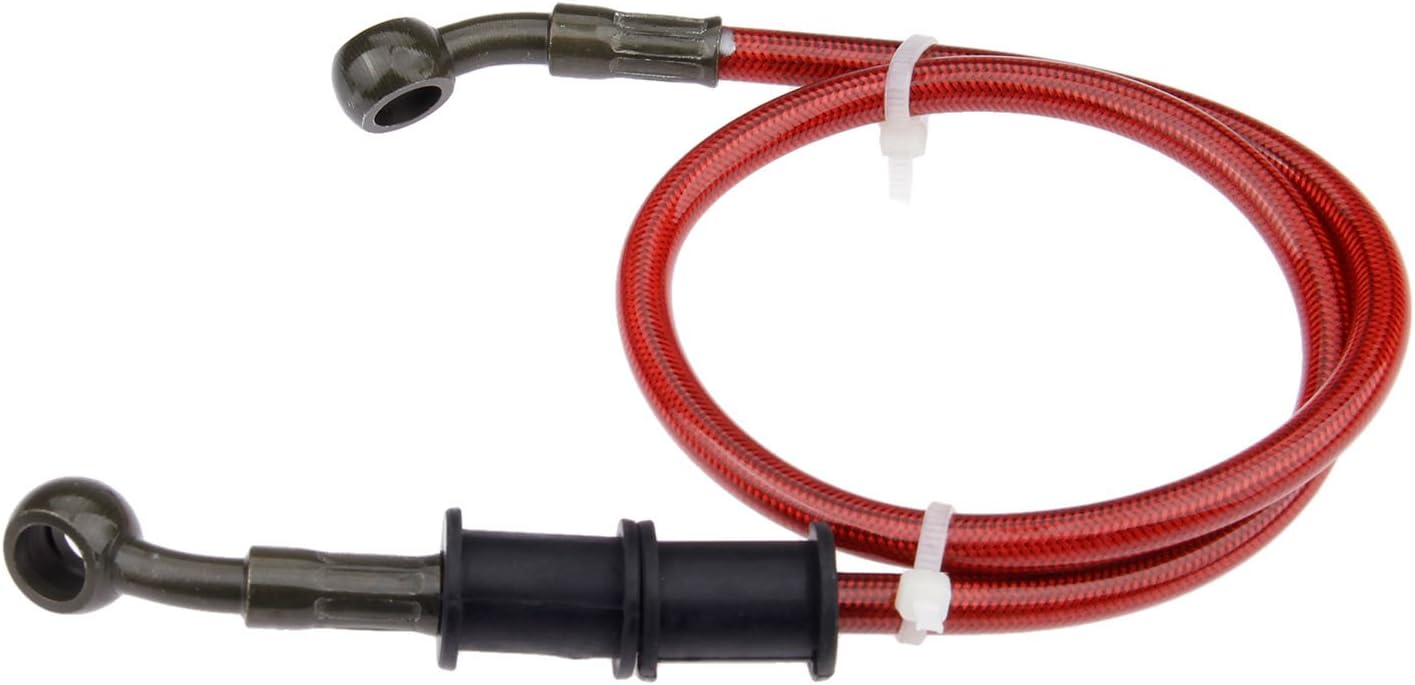Mtsooning – Manguera de aceite para embrague, freno, de acero trenzado, para motocicleta, tubo, 1 unidad., 60cm, Rojo