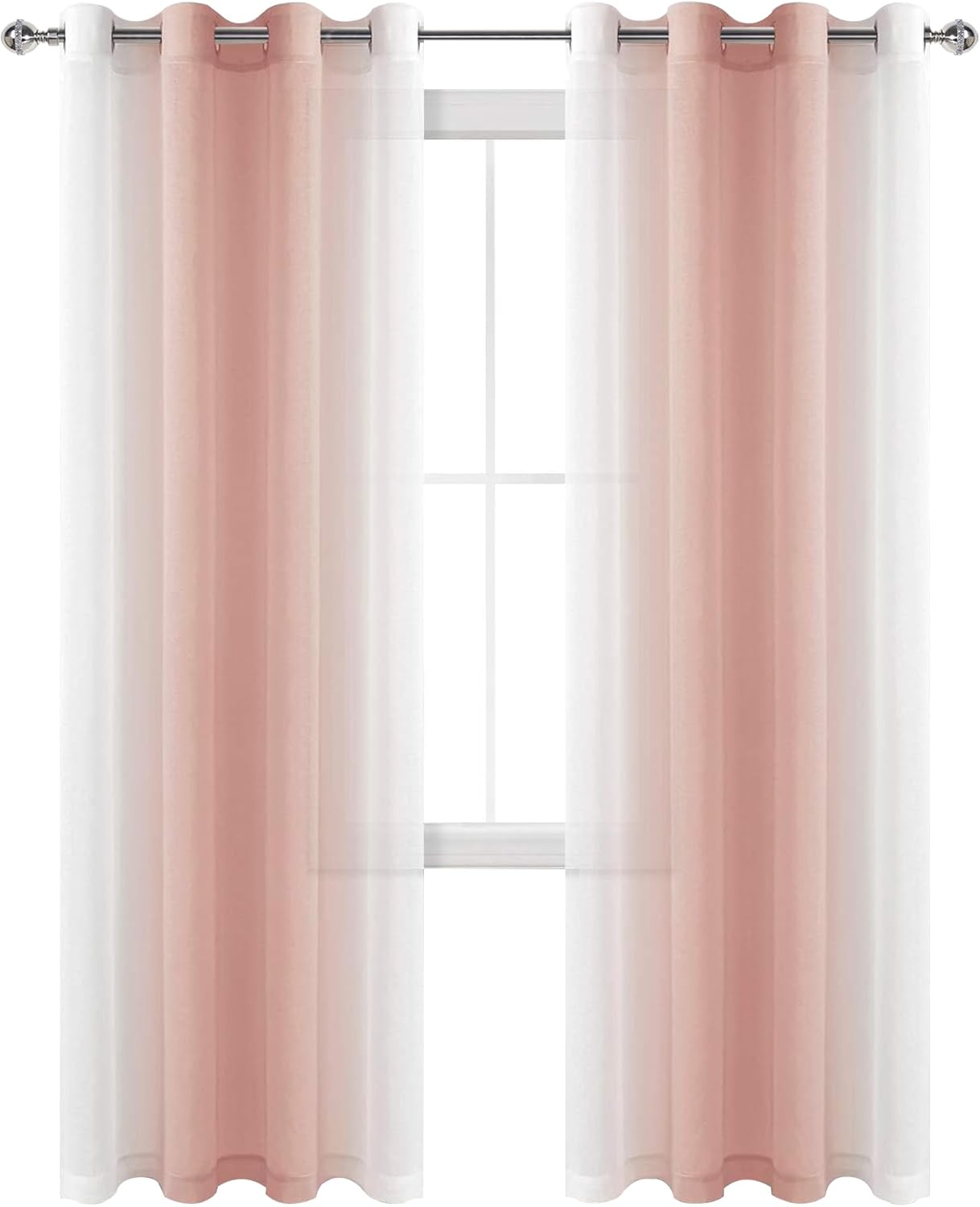 Hiasan Ombre Cortinas transparentes para sala de estar  Cortinas de gasa de lino sintético