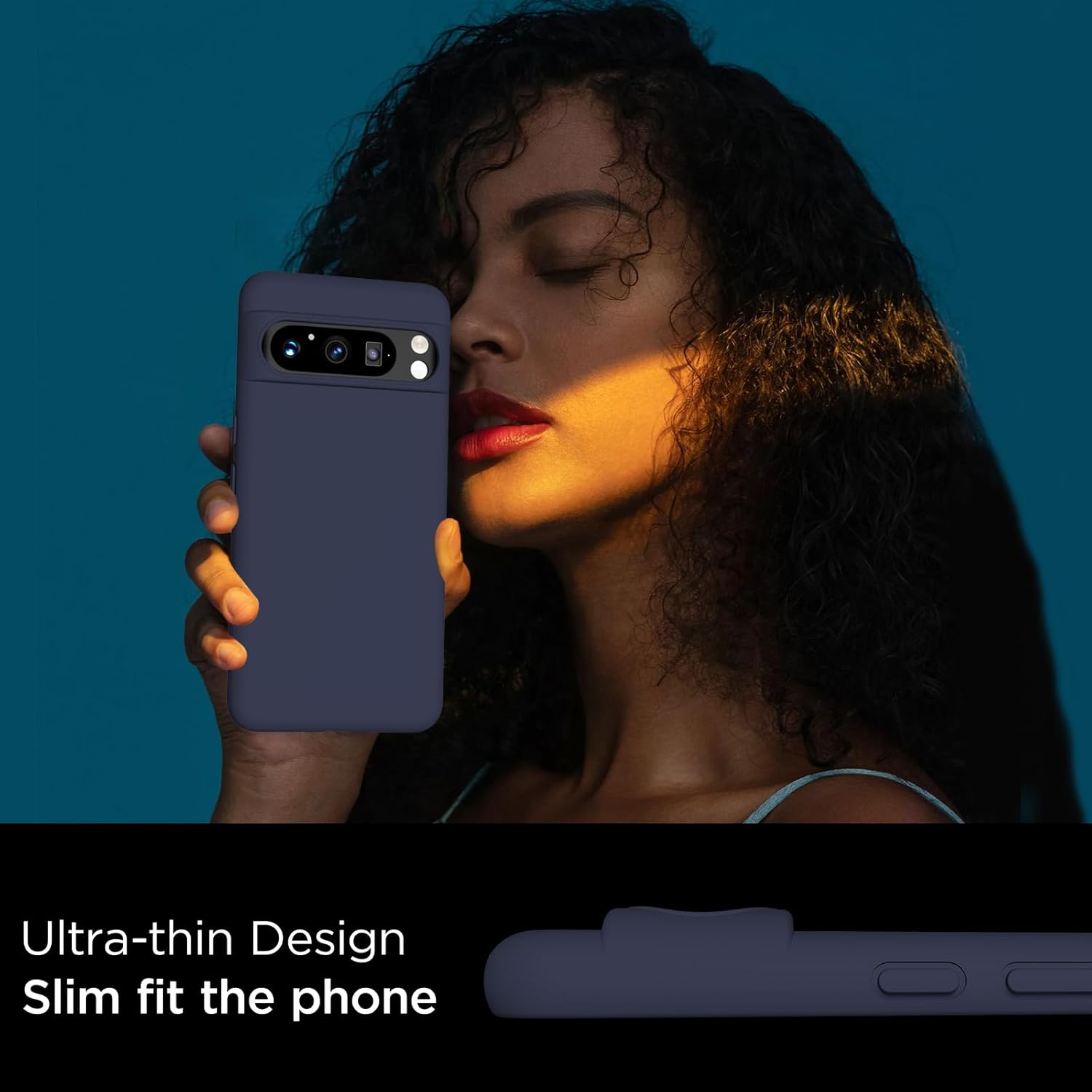 Compatible con Pixel 8 Pro, funda de silicona líquida, funda protectora de cuerpo completo a prueba de golpes, forro de microfibra suave, funda