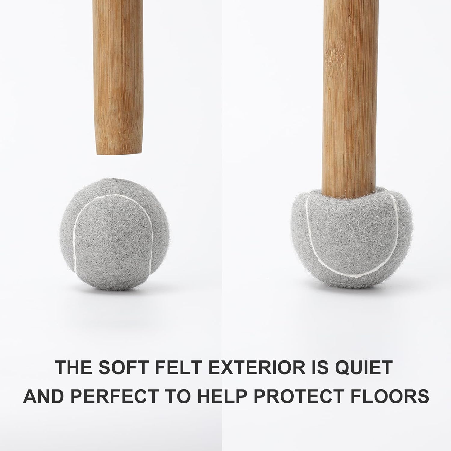 Pelotas de tenis precortadas para patas de muebles y protección del piso, cubiertas antideslizantes de fieltro de larga duración