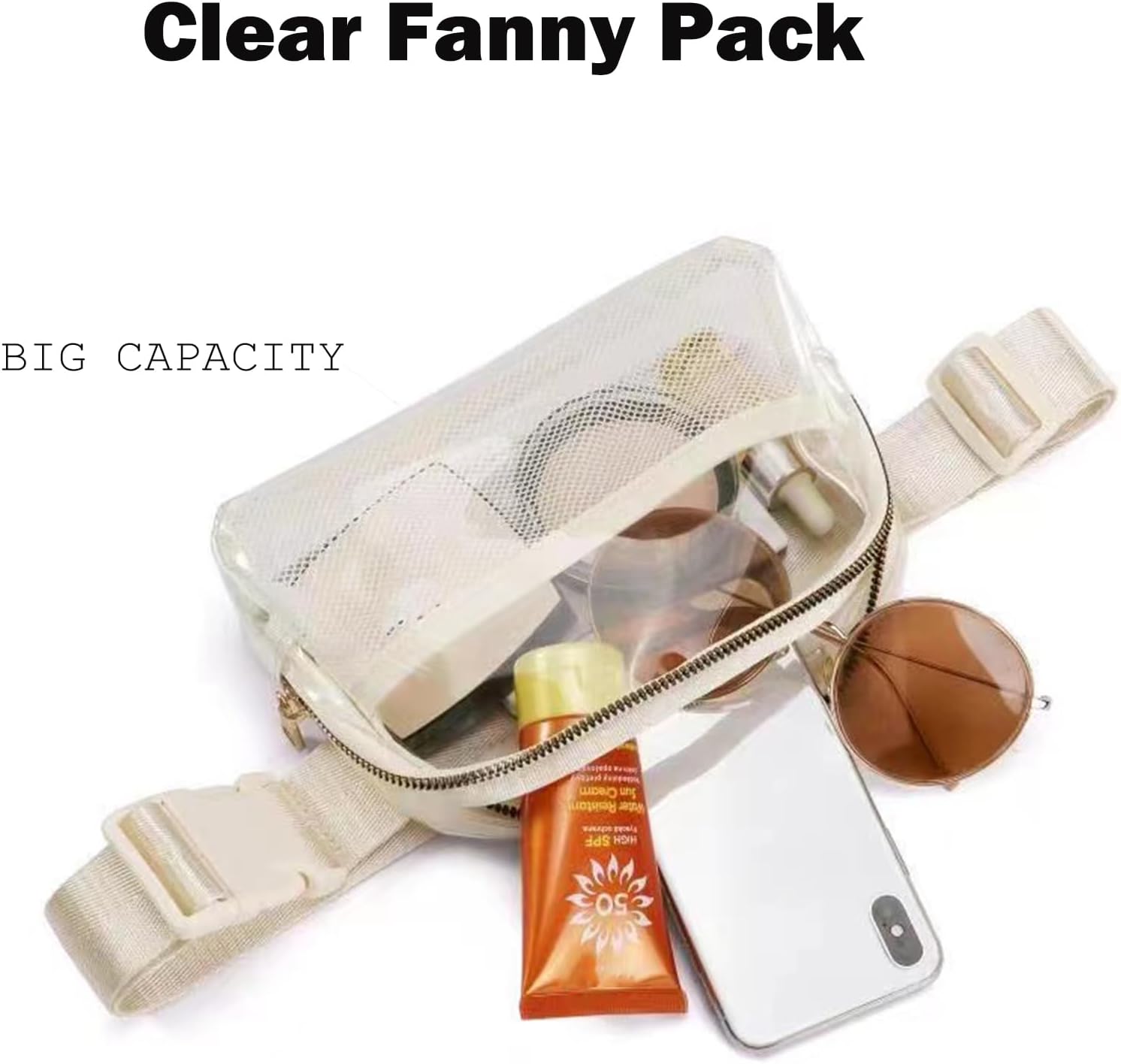 Riñonera para mujeres y hombres, riñoneras de moda para LuLu Riñonera Bolsas de limón, Transparente-Beige, A la moda