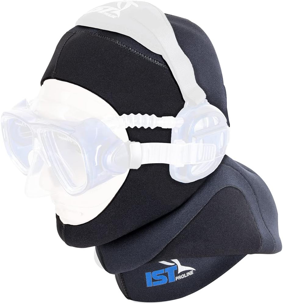 IST HD-6 Dual Layer 5mm Neoprene Dive Hood, Use with ProEar Mask
