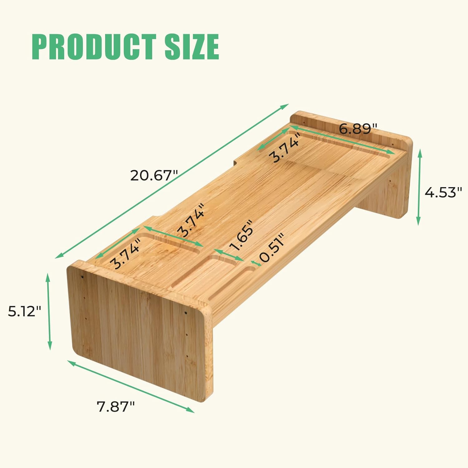 Soporte elevador de madera para monitor, soporte ajustable para monitor de computadora, soporte para computadora portátil para el hogar y la oficina
