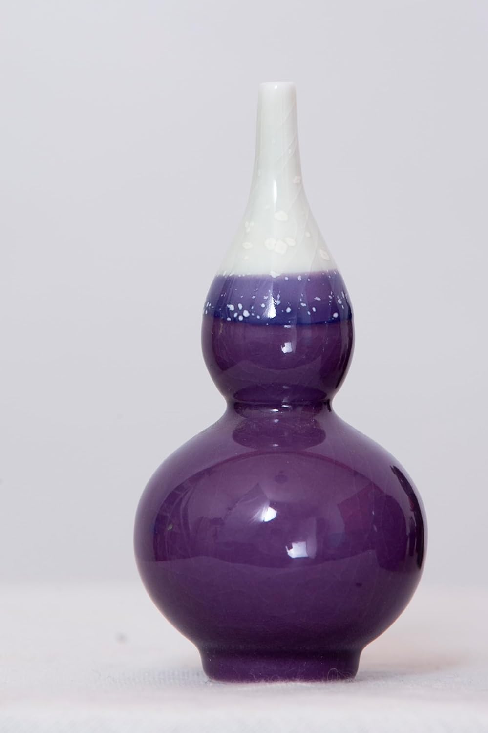 Juego de 2 mini jarrones de cerámica de porcelana esmaltada estilo morado (flor seca) para decoración del hogar y la oficina, sala de estar,