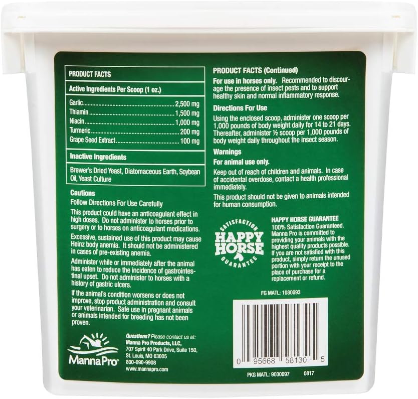 Manna Pro Nature’s Force Bug Clear  Suplemento equino natural para el control de insectos  2 libras
