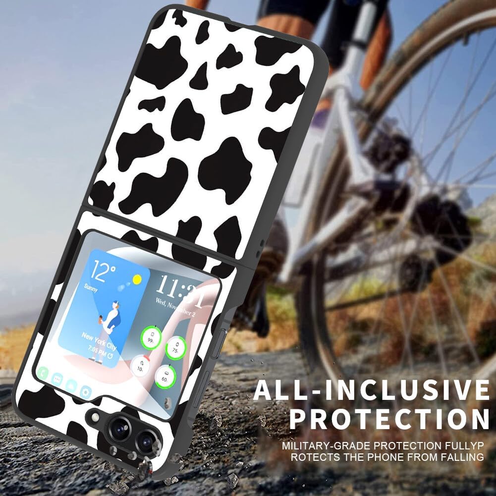 KANGHAR Funda para Samsung Galaxy Z Flip 5, con borde antideslizante, bonito patrón de fresa, delgada, antiarañazos, a prueba de golpes, protección