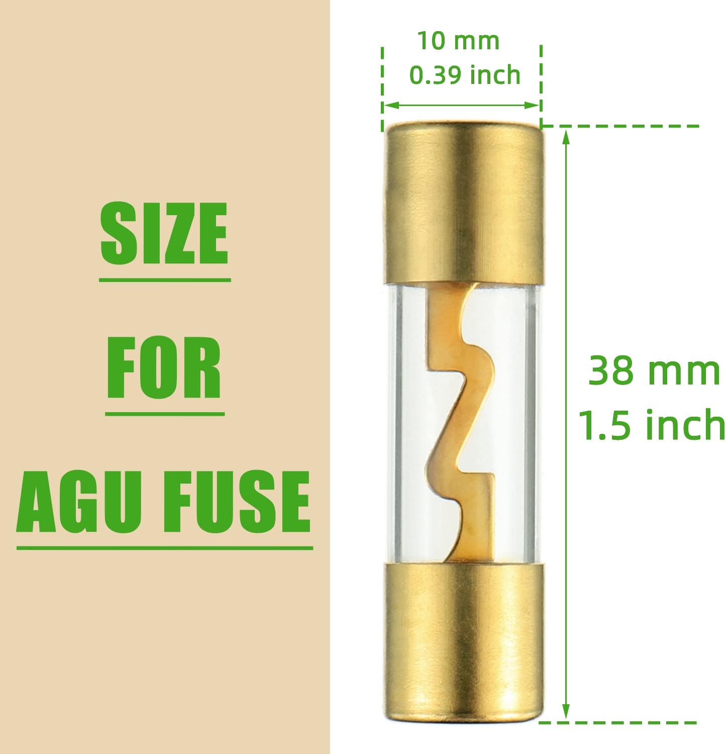 Portafusibles en línea AWG calibre 4-8 con fusibles AGU de 20 A para audio de automóvil, alarma, amplificador, compresores, portafusibles en línea