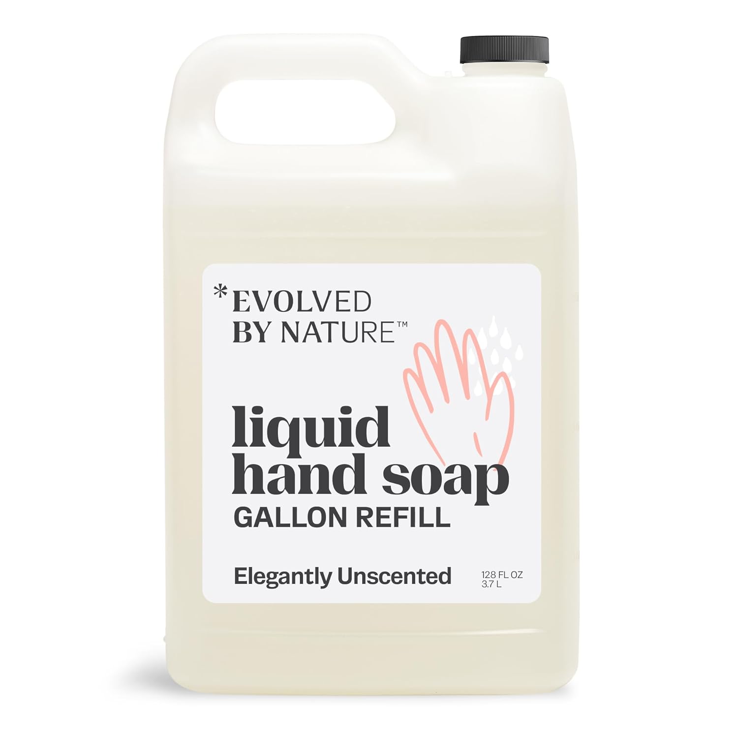 Evolved By Nature Repuesto de jabón líquido para manos, 128 onzas, sin perfume, fórmula biodegradable