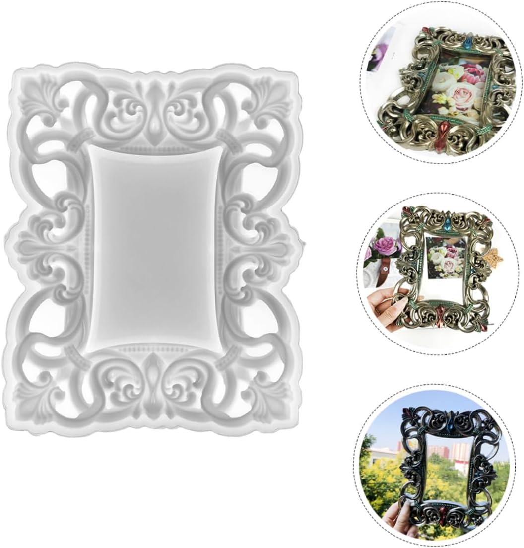 Molde para marco de fotos, moldes de resina epoxi para decoración de resina epoxi, marcos de fotos de silicona, suministros para hacer marcos,