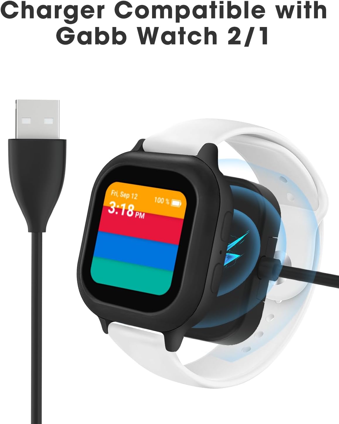 SimpleThings Compatible con el cargador de reloj Gabb, potente cargador magnético con cable de 3.3 pies