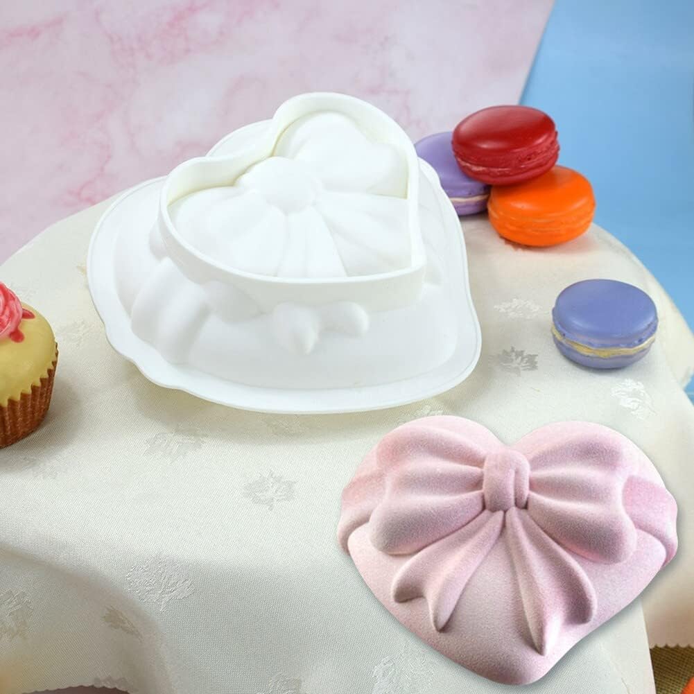 Moldes de silicona 3D para chocolate, molde para pastel de mousse, molde 3D con forma de corazón de silicona, suministros para hacer postres para