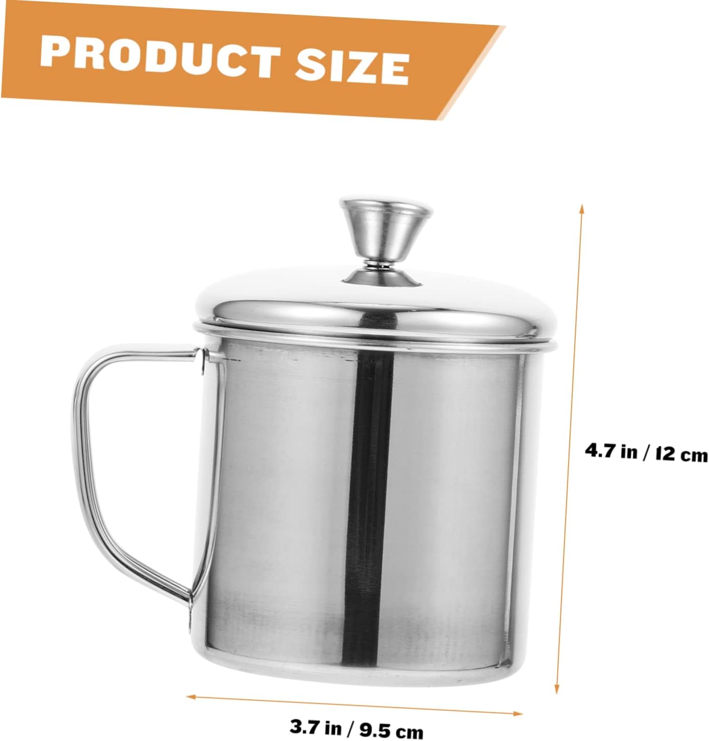 HOMSFOU Taza de agua de acero inoxidable Taza de café inastillable Taza de camping Taza de cerveza Taza de medición Jarra de viaje Taza de leche de