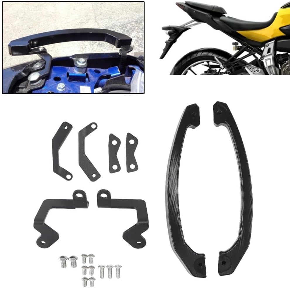 Reposabrazos de asiento trasero para motocicleta, manillares de agarre para asiento trasero pasajero, mango de riel para Y&AMAHA MT07 FZ07 MT FZ 07