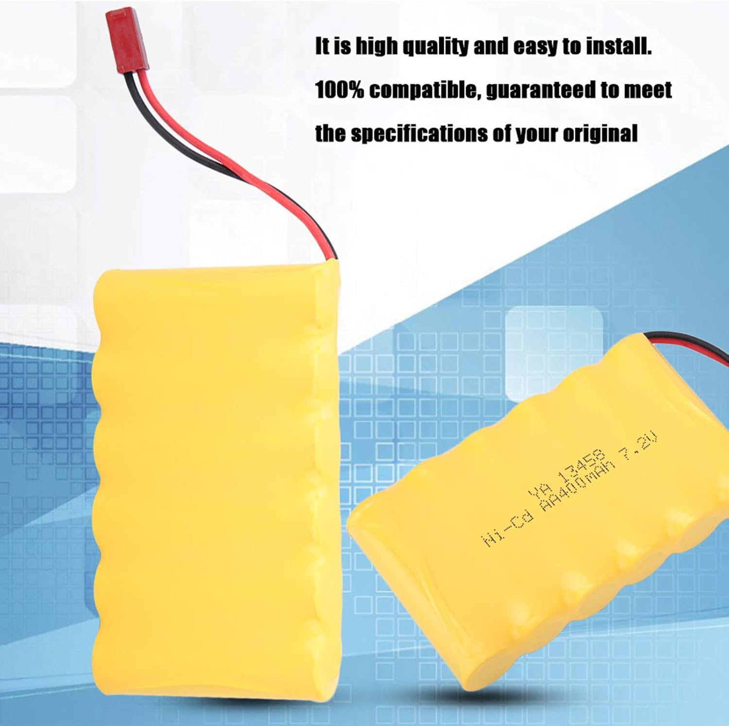 Jerys Batería de coche de RC, 7.2V 400MAH 2PCS RC accesorios del coche para al aire libre
