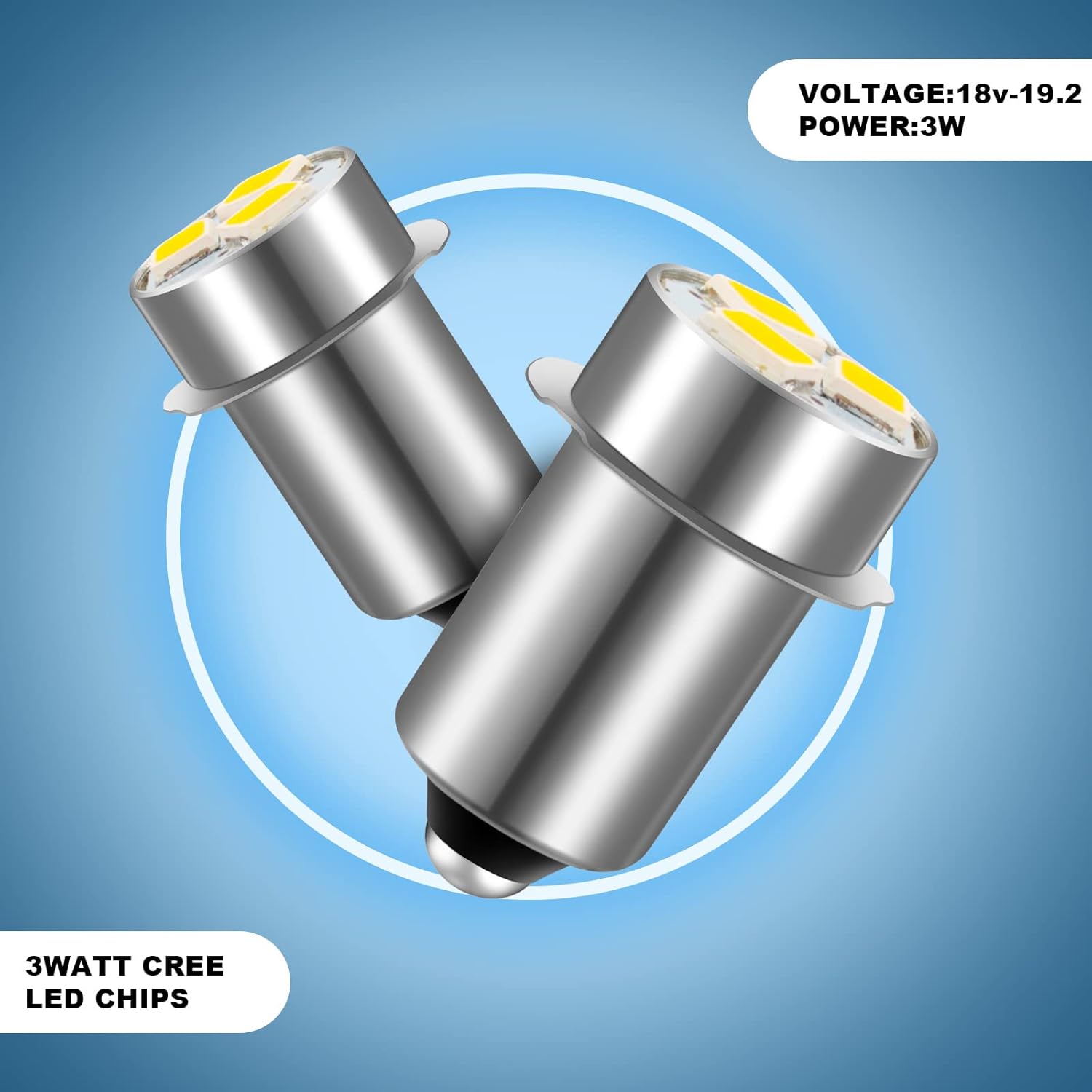 Linterna LED para bombilla Craftsman de 18 V-19.2 V, bombilla LED P13.5S, 3 W, repuesto para Craftsman Ryobi Milwaukee, lámpara de trabajo,