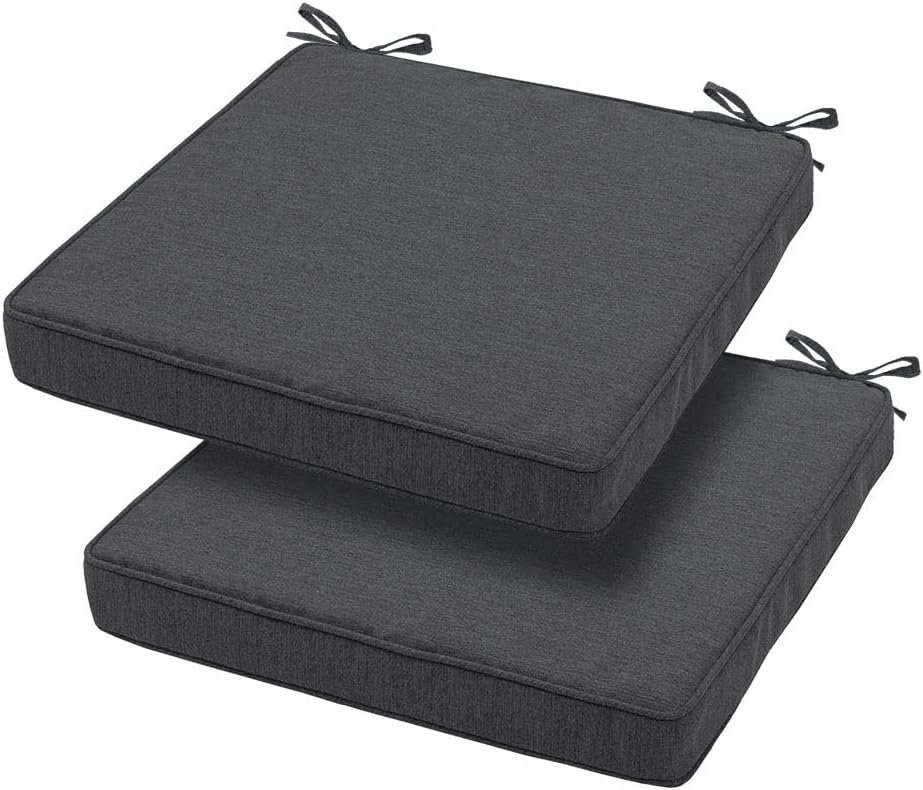 Cojín de asiento de esquina cuadrada, 18 x 18 x 2.5 pulgadas, paquete de 2, impermeable, para interiores y exteriores, resistente a la intemperie,