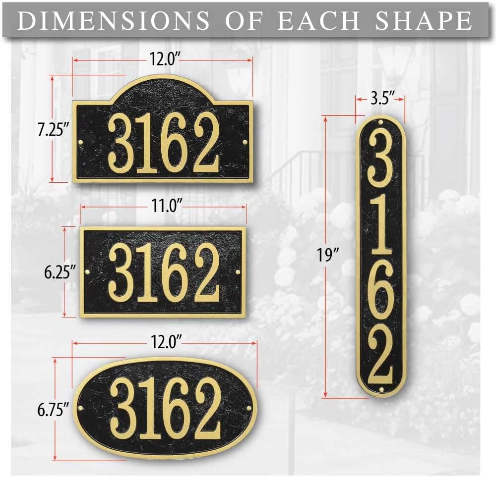 Metal Address plaque, placa de dirección rectangular personalizada, de metal fundido. Cuatro colores disponibles! placa con número de la casa.