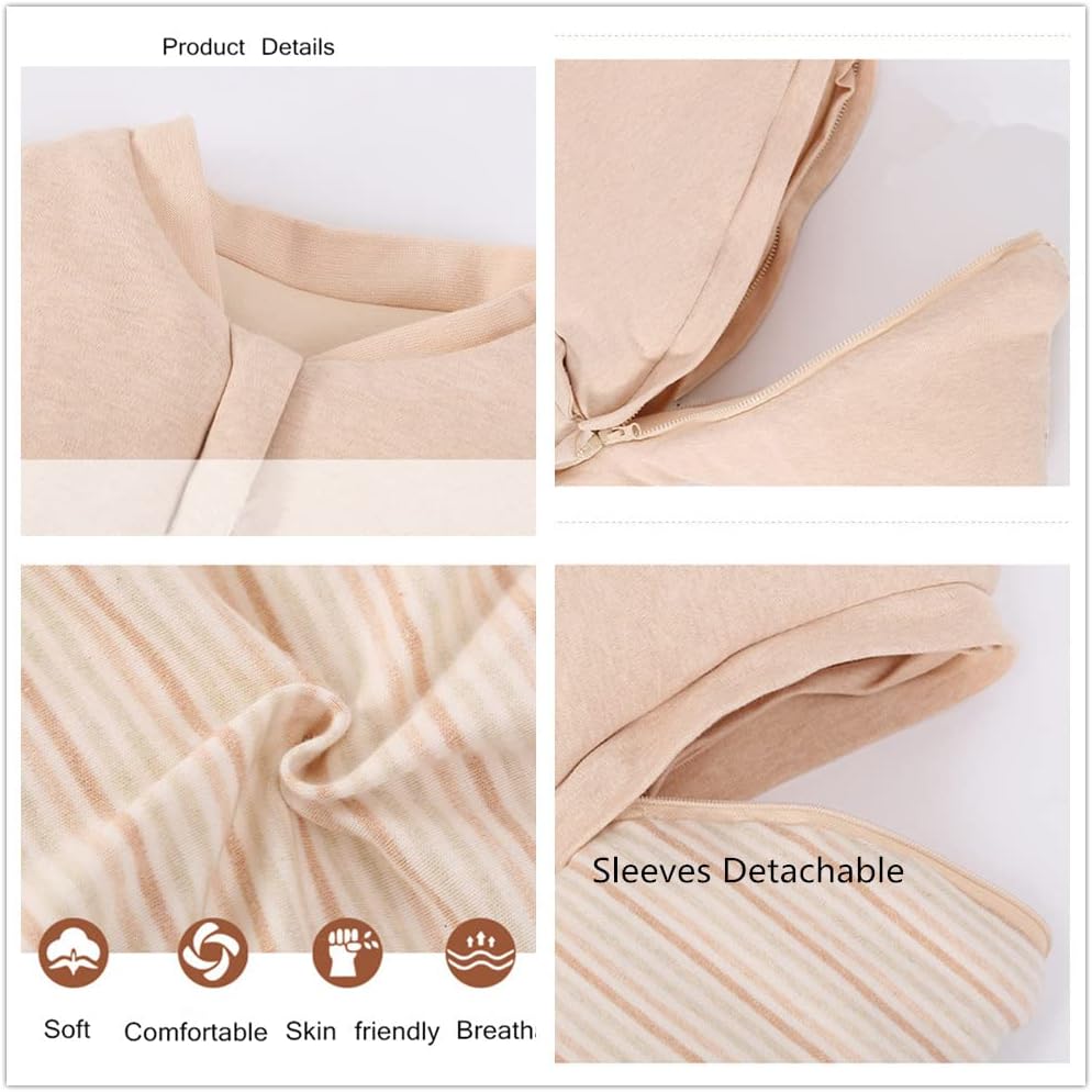Saco de dormir con cremallera de 3 vías para bebé, niña, niño, unisex, saco de dormir para bebé, 100% algodón, TOG 2.5, manta portátil para bebé
