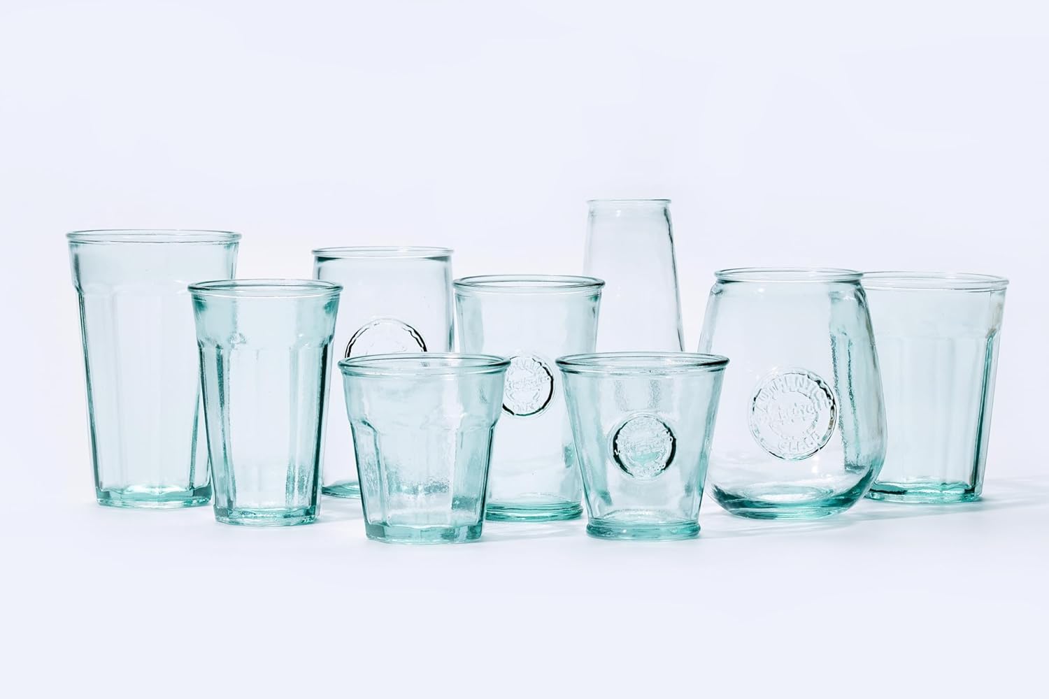 DESIGNED BY VSM Vidrios San Miguel – Vasos de 7.5 onzas, hechos de vidrio 100% reciclado, juego de 6, vasos anticuados, ideales para agua, whisky,