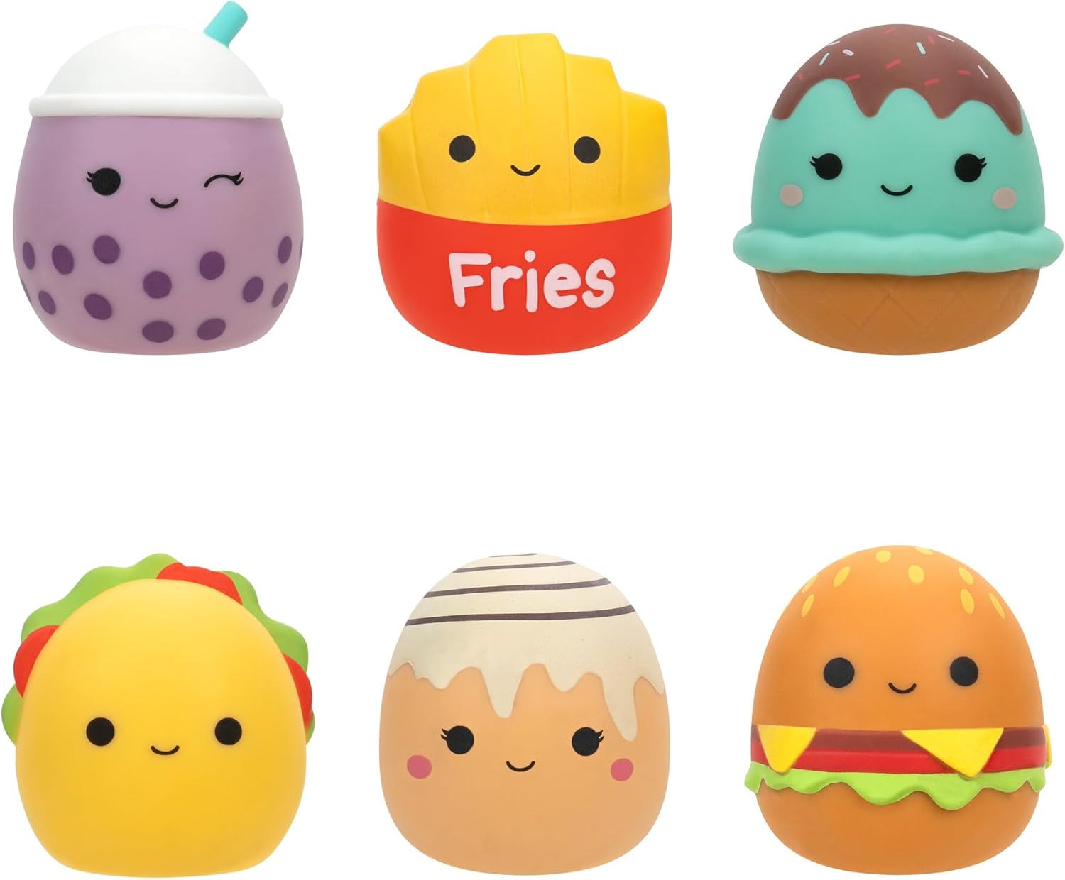 Squishmallows Squooshems Food Series Paquete de 5  Official Kellytoy  Mini bolsa ciega coleccionable de juguete blando y exprimible  Los estilos